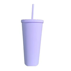 Purple Party Tumbler with Straw